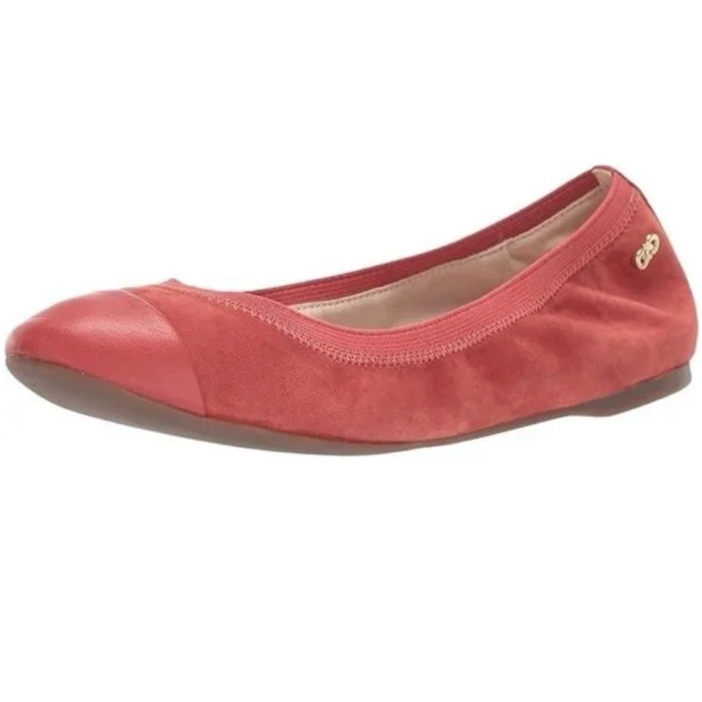Cole Haan Elbridge Red Suede Ballet Flats Leather Cap Toe Comfort Shoes Size 7 - Picture 11 of 11